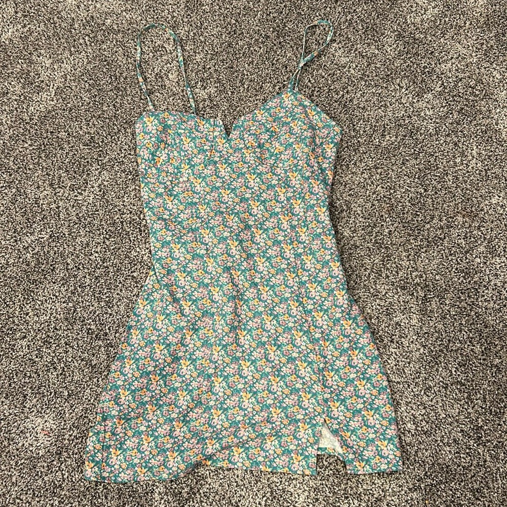 spaghetti strapped dress, tied cross cross in back